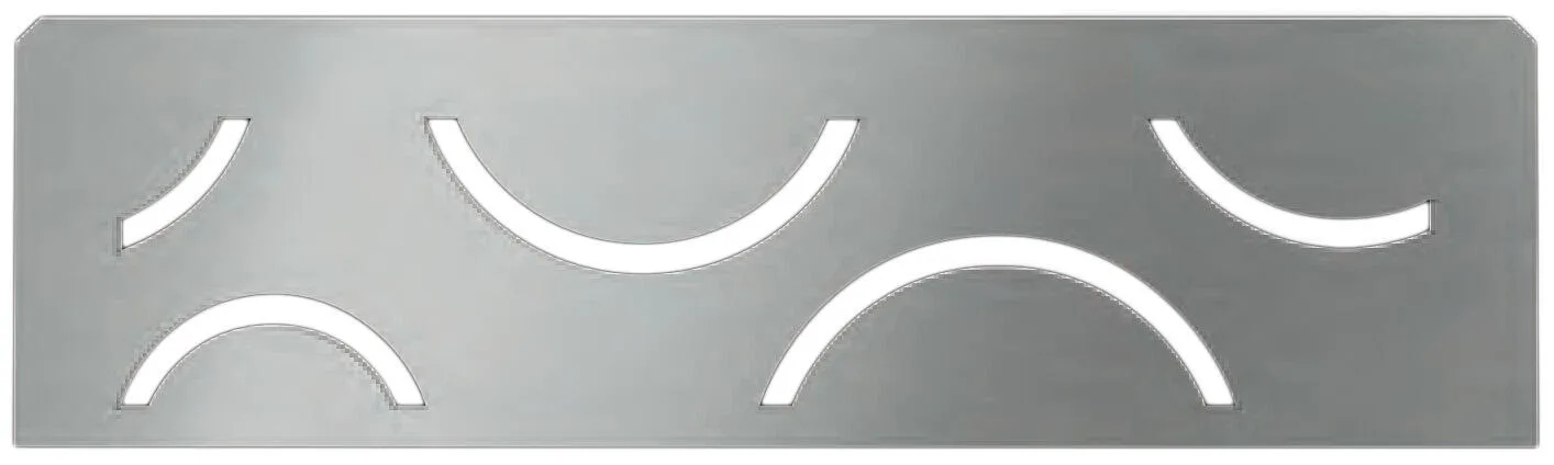 Schlueter SHELF-N S1 300x87mm Planchet design CURVE alu structuur-gecoat ivoor TSI