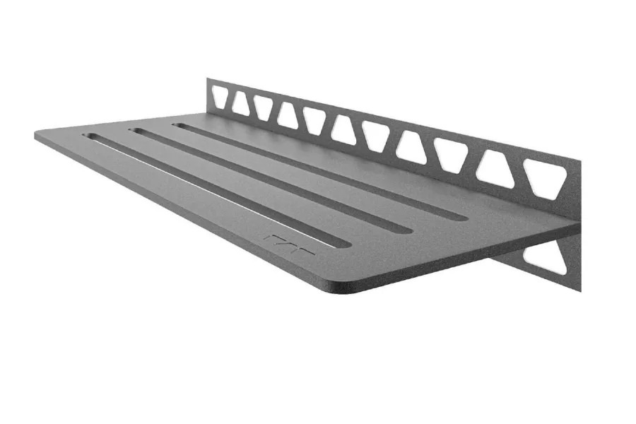 Schlueter SHELF-W-S1 300x115mm Planchet design WAVE alu structuur-gecoat grijs TSG