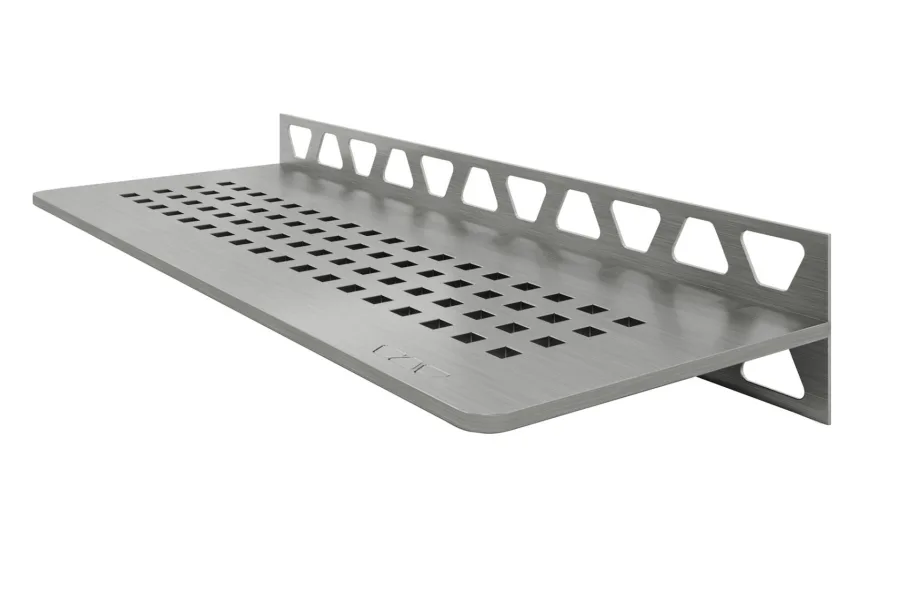 Schlueter SHELF-W S1 300x115mm Planchet design SQUARE roestvast staal geborsteld