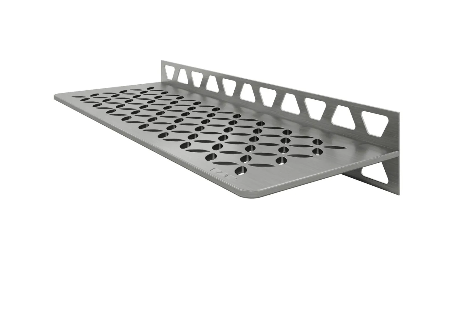 Schlueter SHELF-W S1 300x115mm Planchet design FLORAL roestvast staal geborsteld