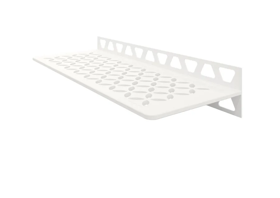 Schlueter SHELF-W S1 300x115mm Planchet design FLORAL alu met kleurcoating zuiver wit mat MBW