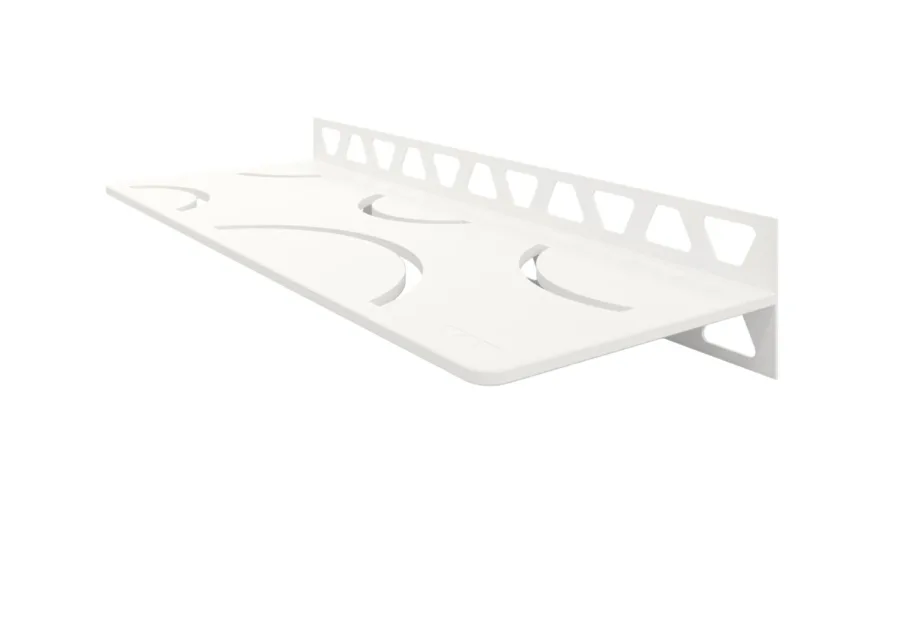 Schlueter SHELF-W S1 300x115mm Planchet design CURVE alu met kleurcoating zuiver wit mat MBW