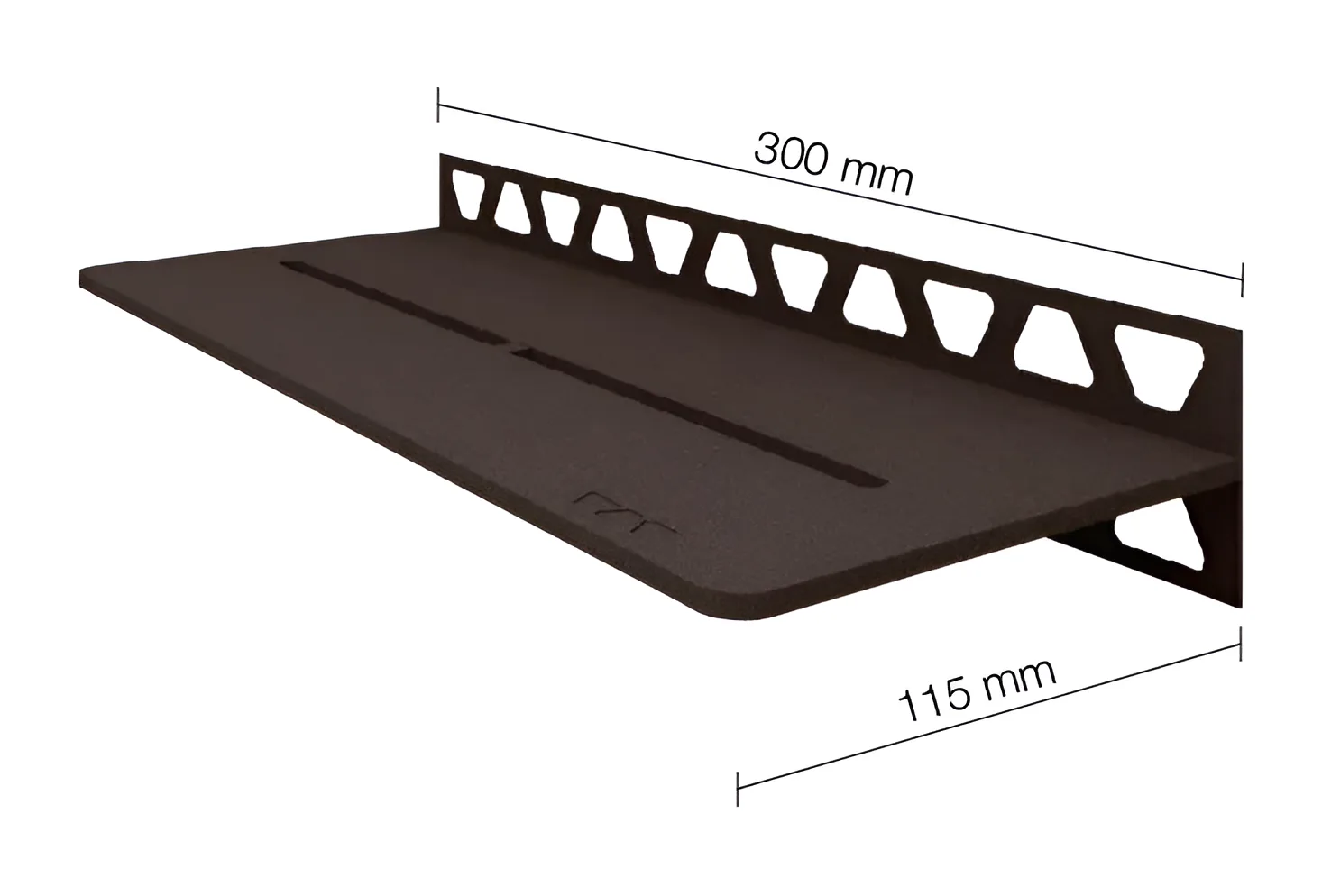 Schlueter SHELF-W S1 300x115mm Planchet design PURE alu structuur-gecoat brons TSOB