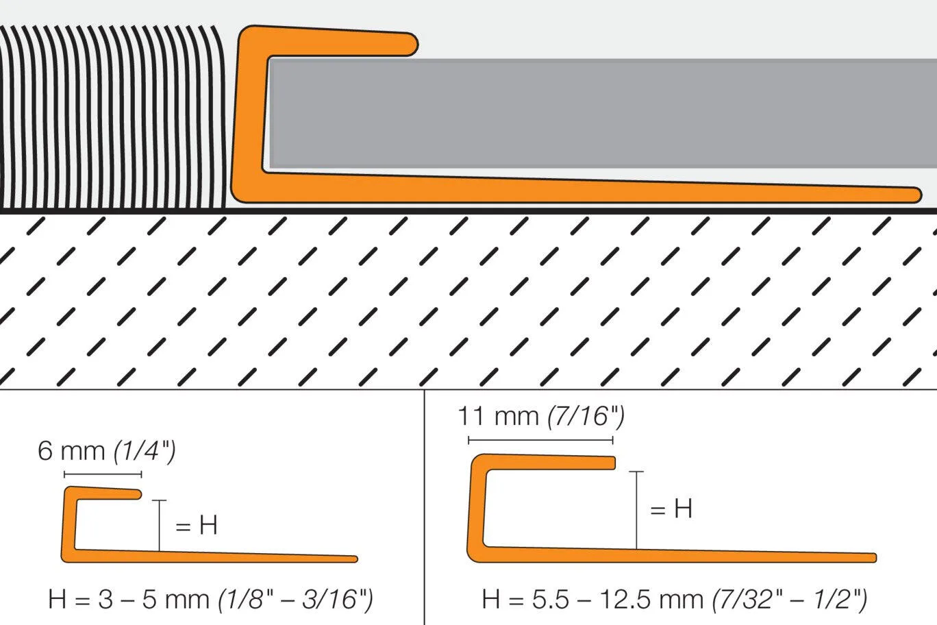 Schlueter VINPRO-S-ATGB afsluitprofiel alu titanium geborsteld geanodiseerd H=6,5mm L=2500mm