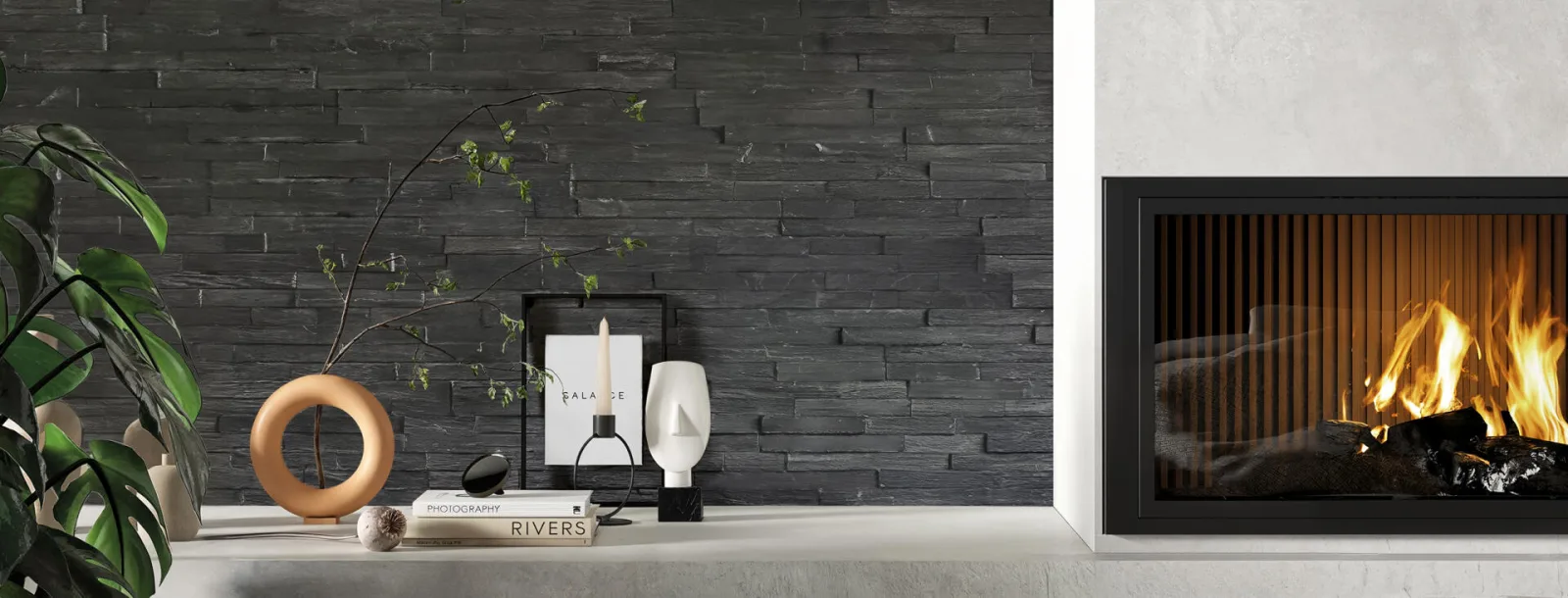Stabigo Stone Panel Zwart 16x50